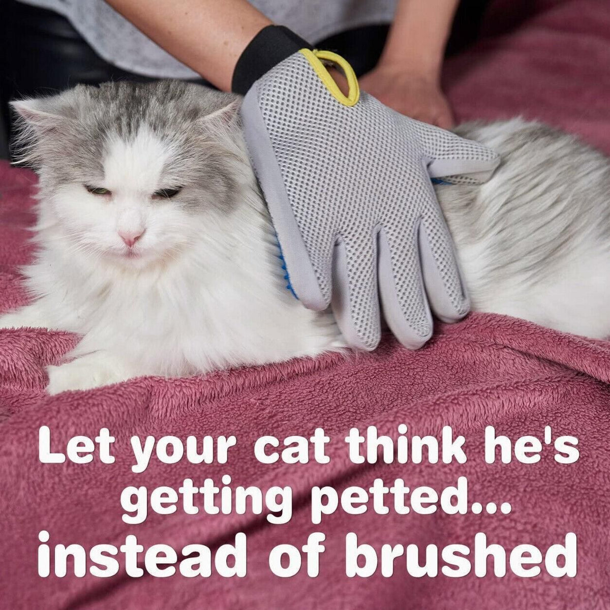 Pet Dog Cat Massage Hair Removal Grooming Comb Touch Cleaning Brush Magic Glove - Pink Left Hand