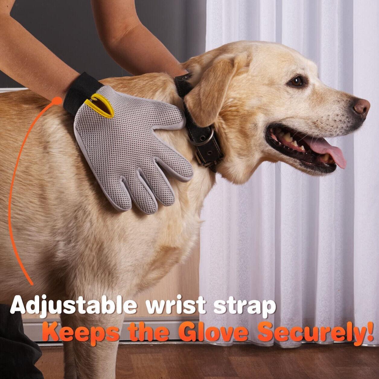 Pet Dog Cat Massage Hair Removal Grooming Comb Touch Cleaning Brush Magic Glove - Pink Right Hand