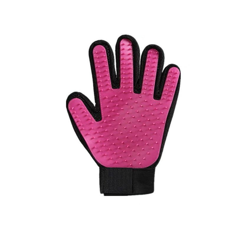 Pet Dog Cat Massage Hair Removal Grooming Comb Touch Cleaning Brush Magic Glove - Pink Right Hand