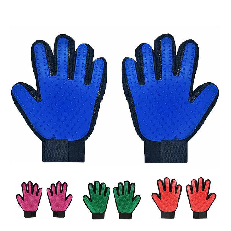 Pet Dog Cat Massage Hair Removal Grooming Comb Touch Cleaning Brush Magic Glove - Red Left Hand