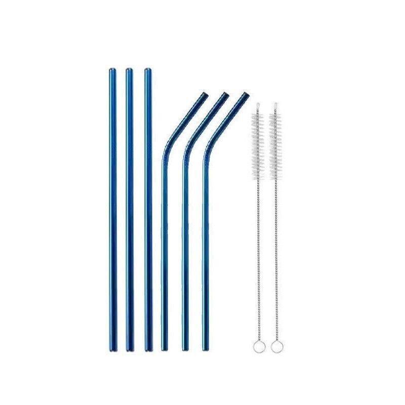 Reusable 304 Stainless Steel Straws Metal Drinking Washable Straw Brushes Set 2 - Straw Box Only