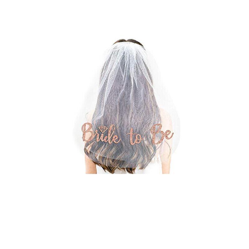 Bride To Be Hen Veil Sash Tiara Hens Night Bridal Shower Kitchen Tea Accessories - Package 1