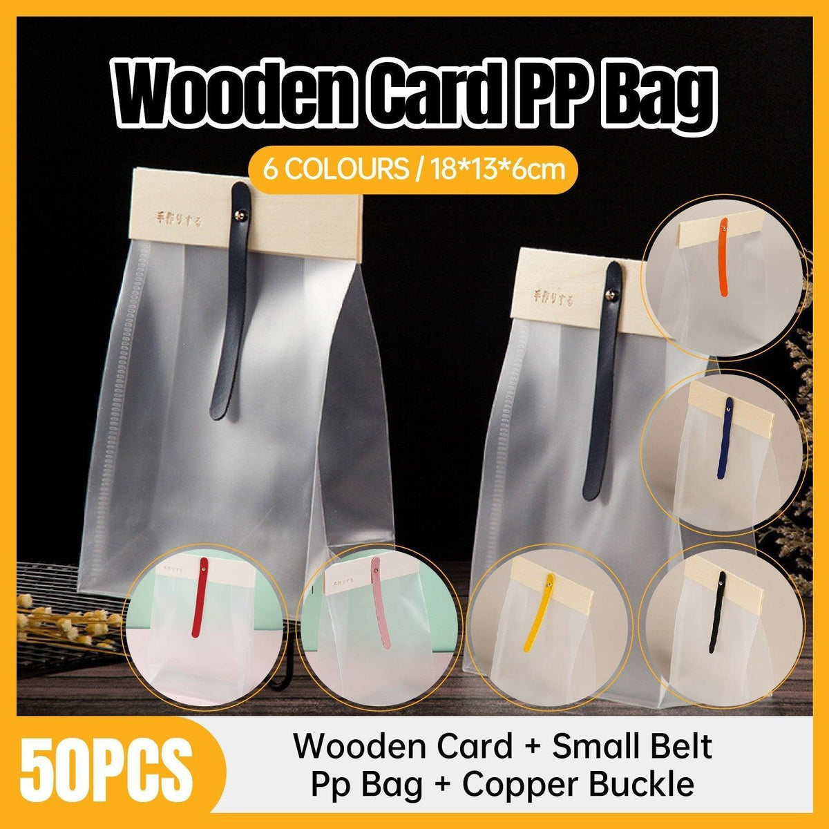 50pcs Transparent Snack Bags Biscuit Candy Bags Resealable Food Packaging - Red