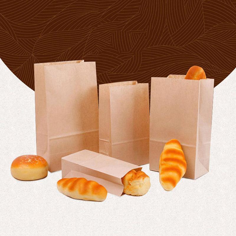 Brown Kraft Paper Bags Take Away Food Lolly Grocery Buffet Craft Gift Market Bag - 9 X 5.5 X 17CM