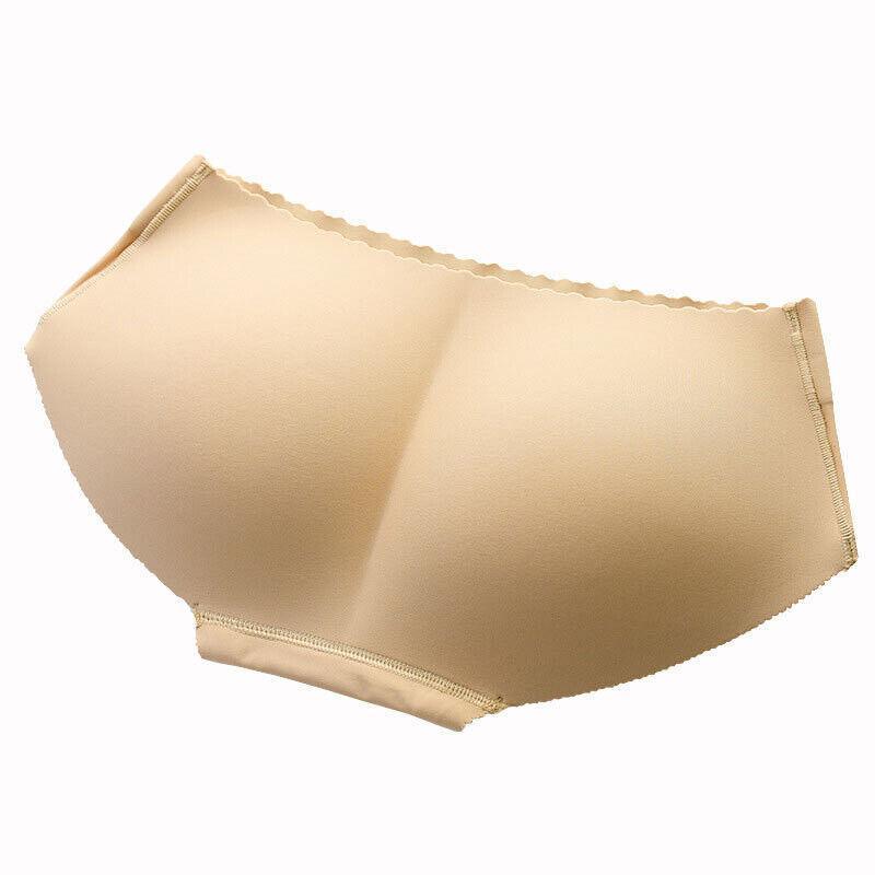 Beige Seamless Padded Butt Lifter Briefs Hip Enhancer Underwear for Women - XL ( Hipline:92-96cm )