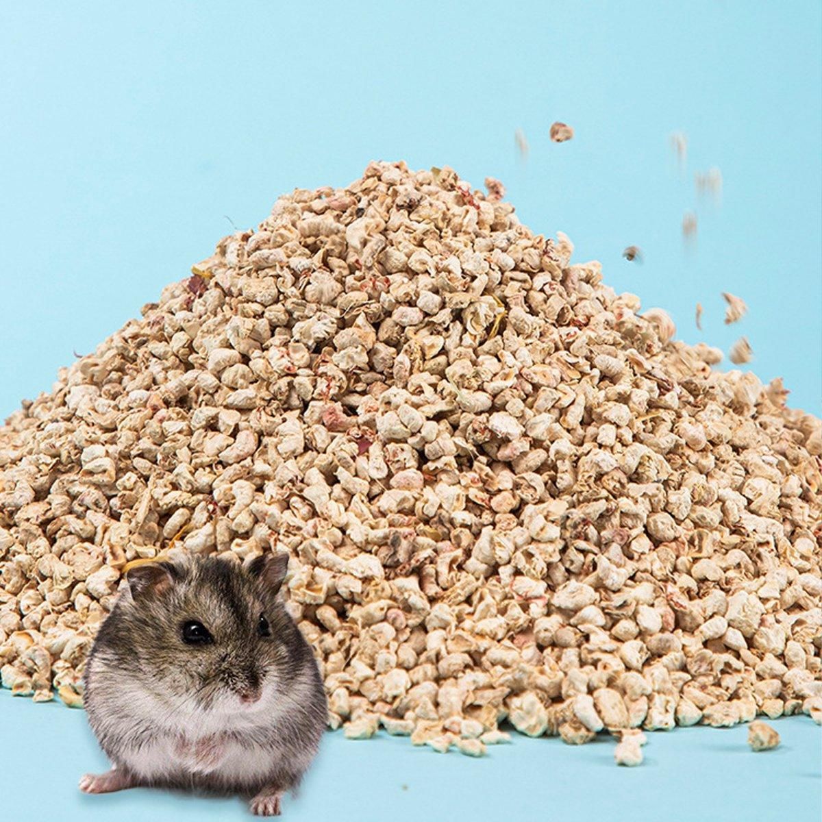 Plants Corncob Bedding Nest Pad for Hamster Rabbit Hedgehog Small Pet Supplies - Flower And Grass Corn Cob Litter