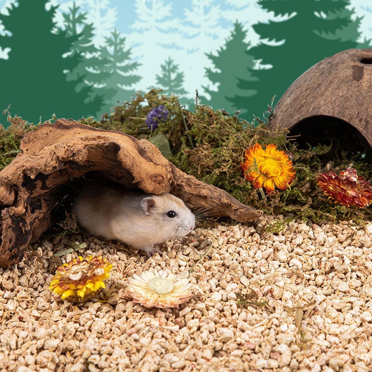 Plants Corncob Bedding Nest Pad for Hamster Rabbit Hedgehog Small Pet Supplies - Flower And Grass Corn Cob Litter