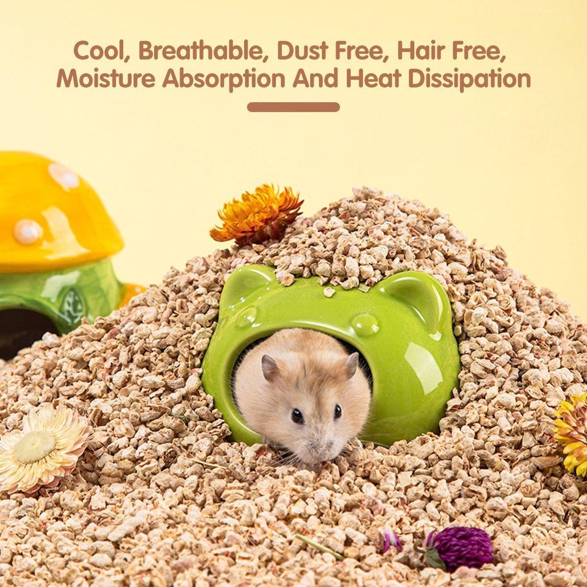 Plants Corncob Bedding Nest Pad for Hamster Rabbit Hedgehog Small Pet Supplies - Flower And Grass Corn Cob Litter