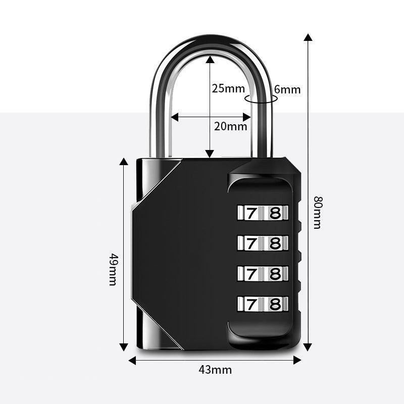 Combination-Lock 4 Digit Outdoor Waterproof Padlock,Gate,Locker,Hasp Number Lock - Black