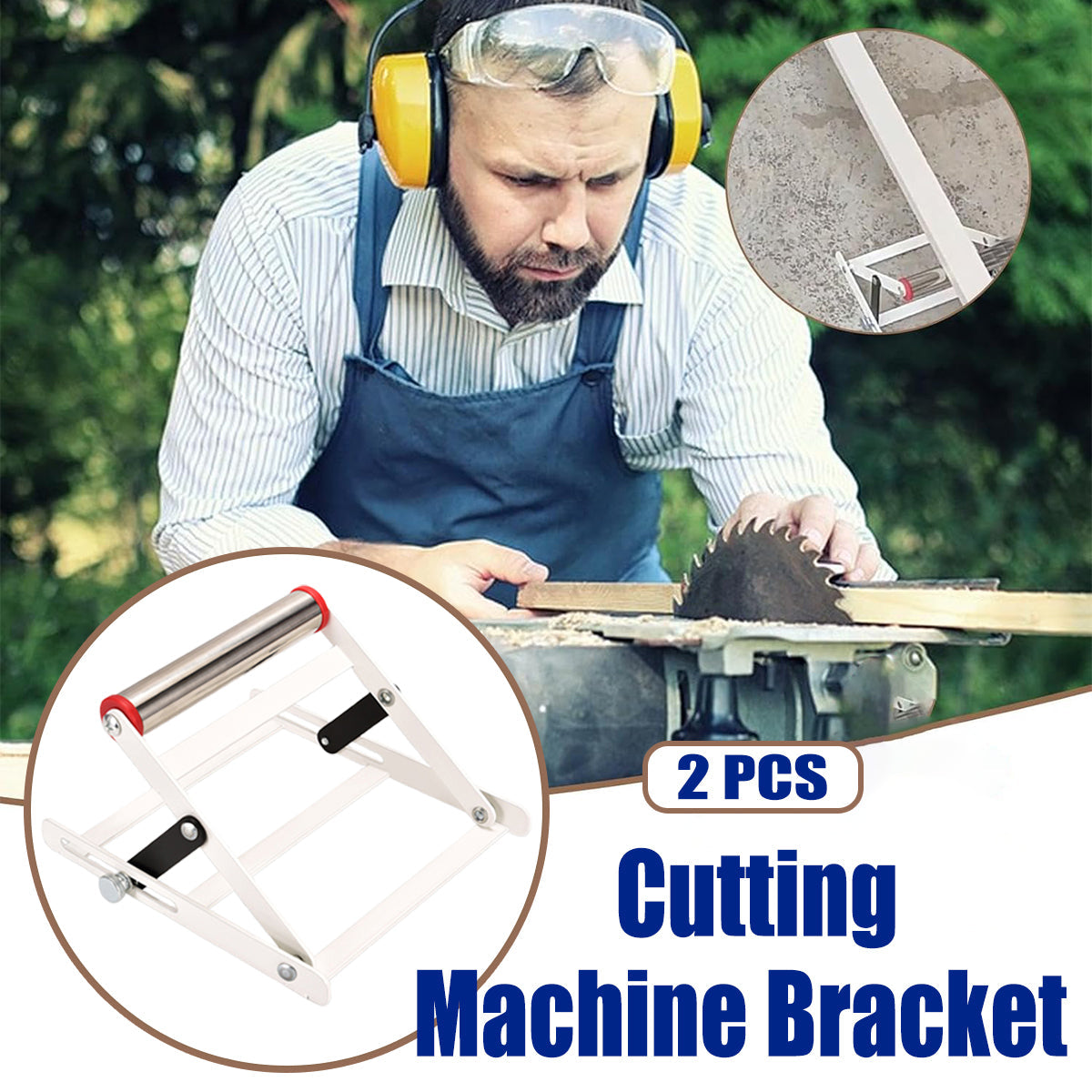 Adjustable Cutting Machine Support Frame Table Saw Stand Roller Support 2pcs