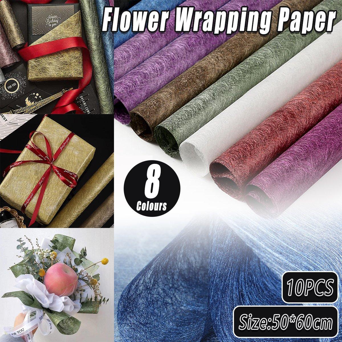 10pcs High Quality Flower Wrapping Paper DIY Bouquet Gift Wrap Floral Supplies - Coffee