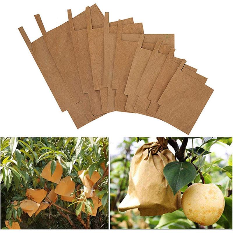 Paper Fruit Bags 100pcs Protective Bagging for Orchard Garden Harvest Storage