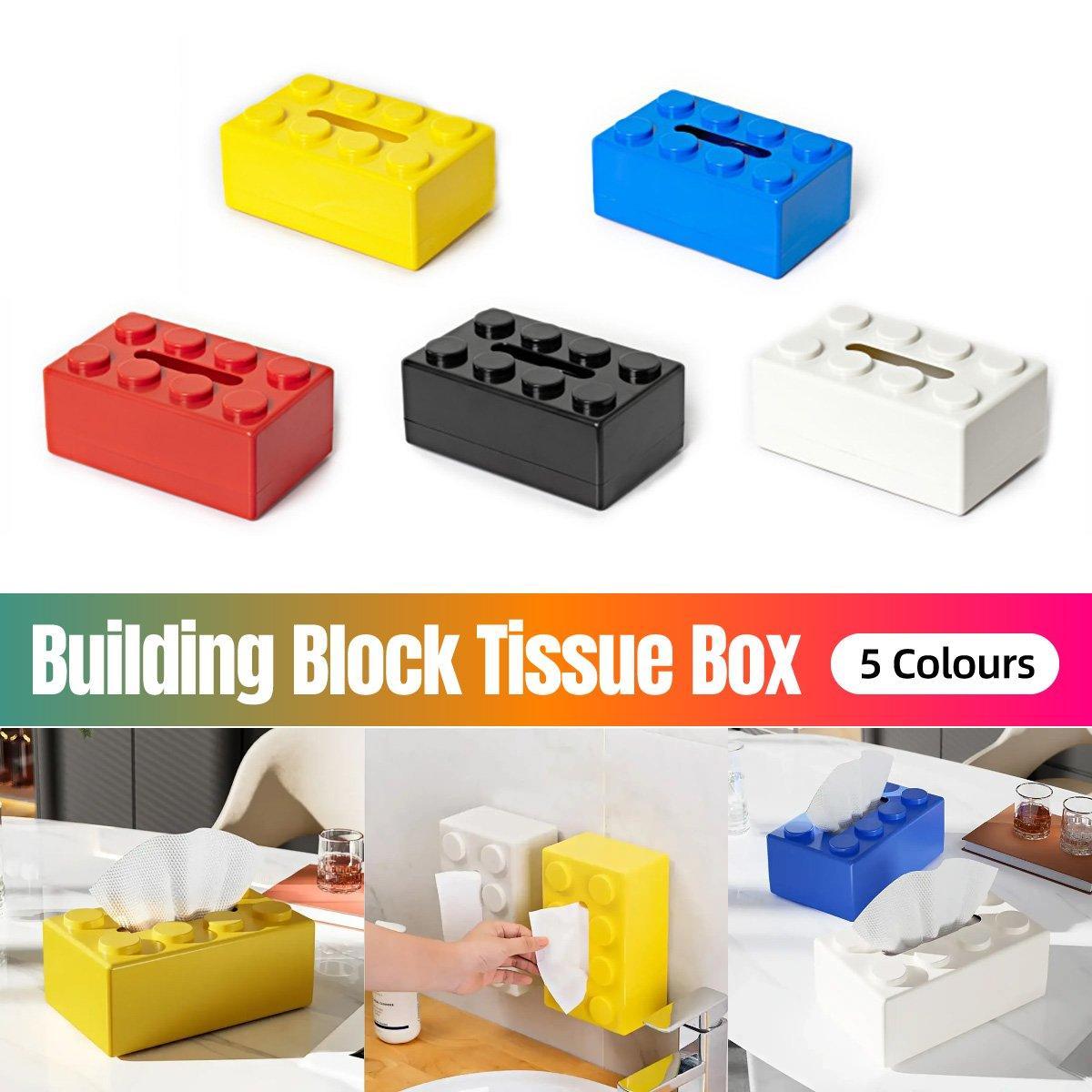 Tissue Box Cover Creative Building Block Cute Napkin Dispenser Holder Home Decor - Black