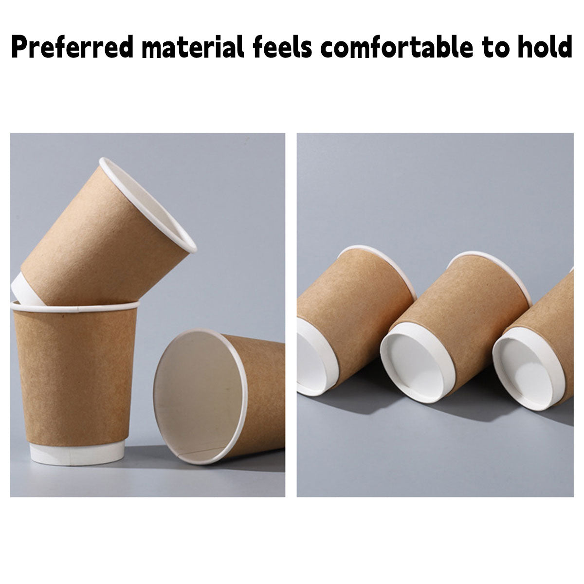 50pcs Disposable Coffee Paper Cups Hot Drink Cups 8/12/16oz for Beverage Use - 8 oz