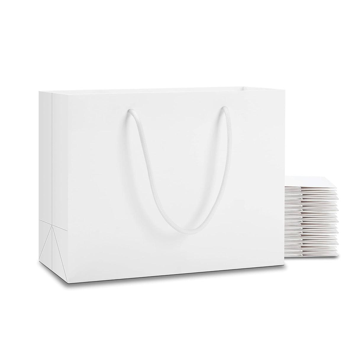 50PCS Kraft Paper Gift Bags Custom Blank Shopping Handbags for Garment Packaging - 13x19x6cm