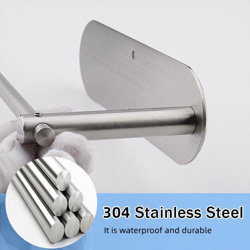 Kitchen Hanger Paper Roll Cabinet Towel Holder Organizer Rack Shelf Wall Adhesive - Black