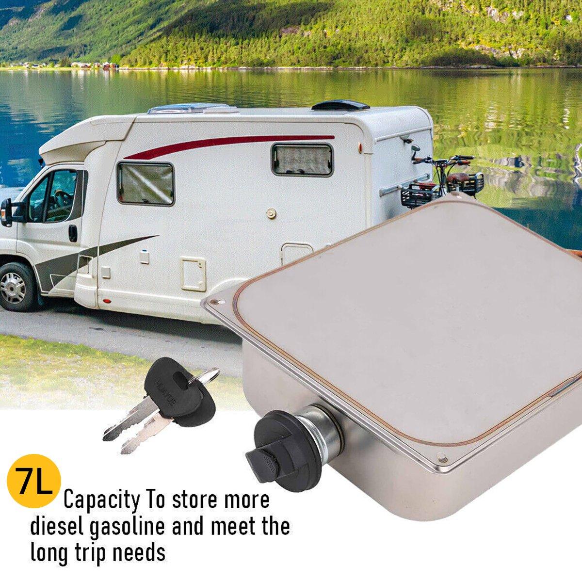 7L Air Diesel Heater Fuel Tank Oil With Lock Stainless Steel For Car Truck