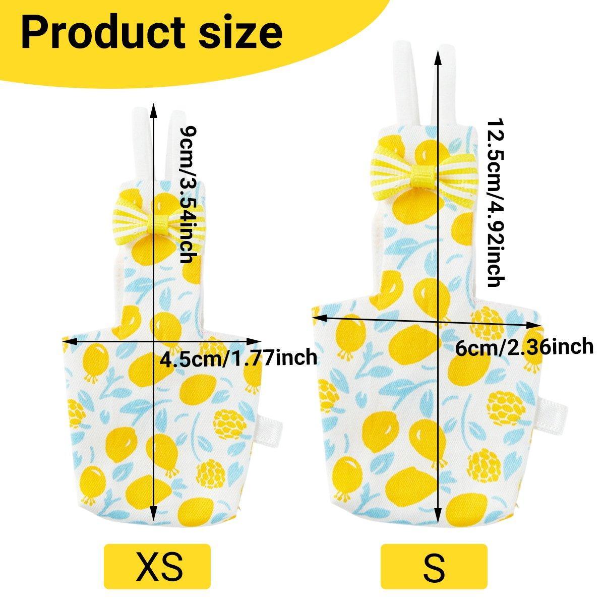 Adjustable Parrot Diaper Bird Flight Suit Tiger Skin Peony Special Supplies - Yellow-XS