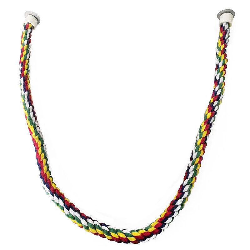 Parrot Rope Perch Colourful Bird Cage Toy Cotton Bungee Swing for Pet Birds - 105CM