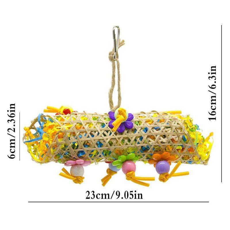 3PCS Bird Parrot Shredding Toys Chewing Foraging Hanging Cage Shredder Bell Toys