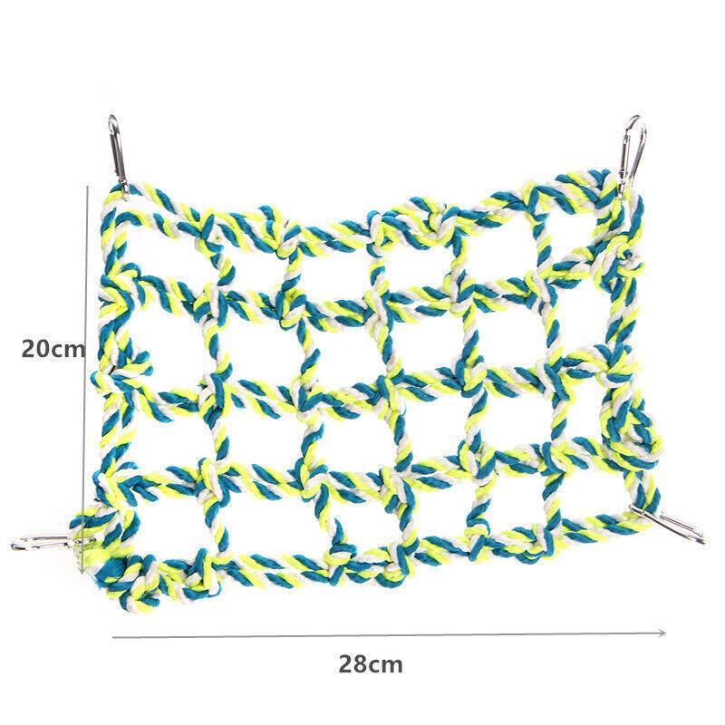 Hanging Climbing Net for Birds and Small Pets Cotton or Hemp Rope Cage Hammock - Cotton Rope