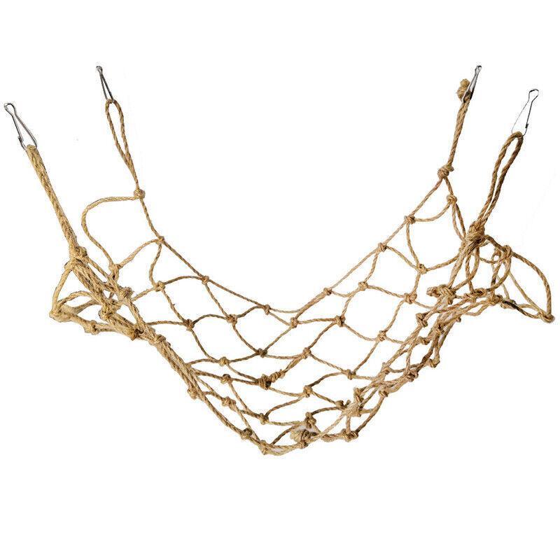 Hanging Climbing Net for Birds and Small Pets Cotton or Hemp Rope Cage Hammock - Hemp Rope