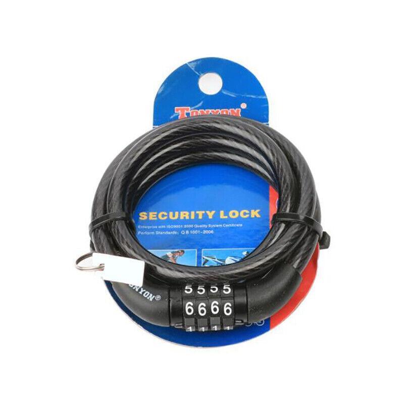 Bicycle Bike Code Lock Locker 4 Digits Password Code Steel Cable Secure Tough