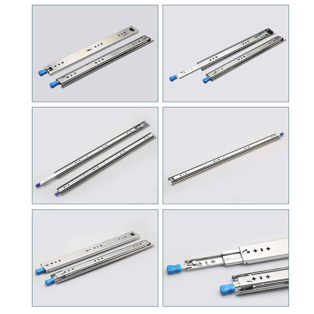 1 Pair Locking Drawer Slides Heavy Duty 120kg Runners Trailer 16 18 20 22 Inch - 16inch/400mm