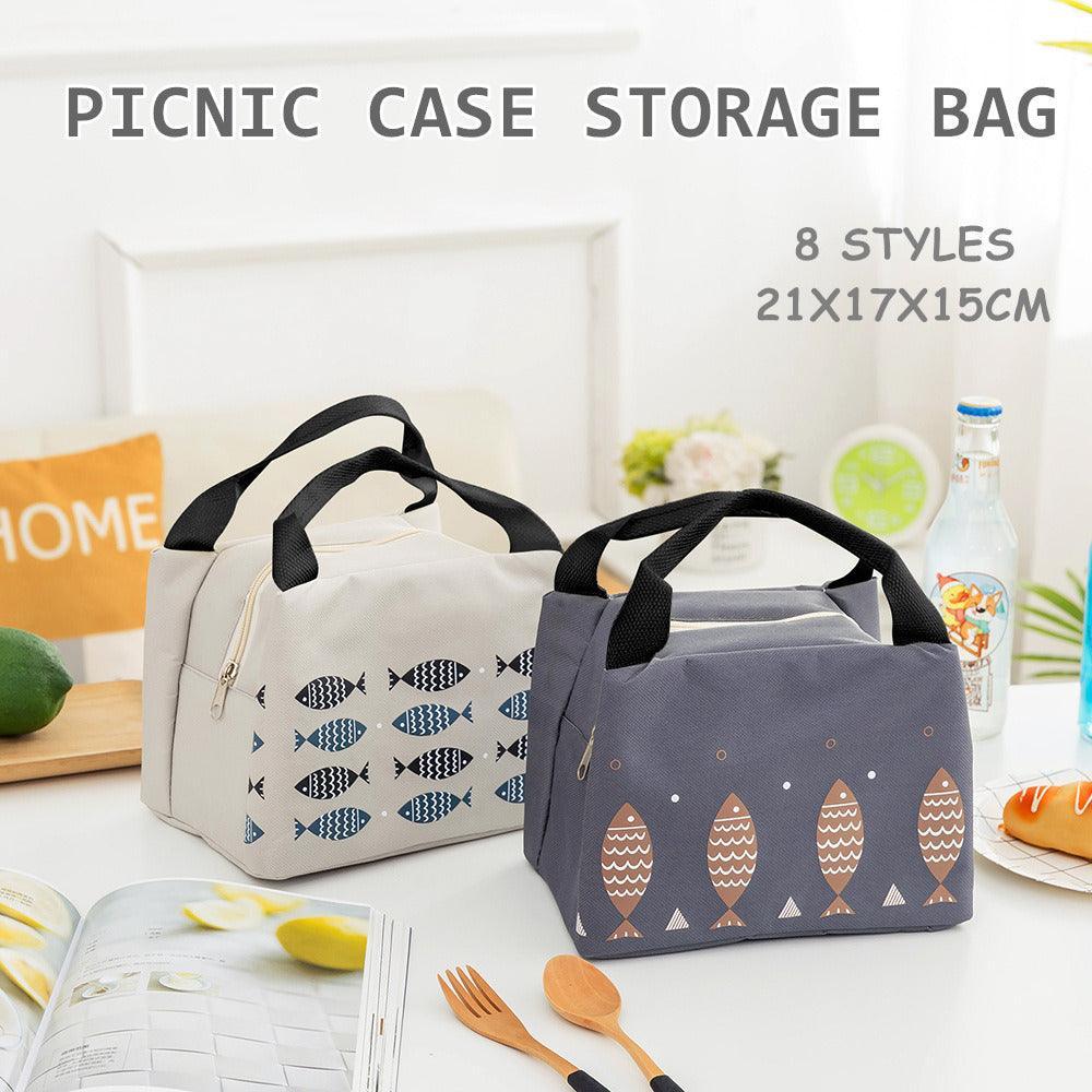 Portable Insulated Thermal Lunch Box Carry Tote Picnic Case Storage Bag 21x17x15cm - C02 (21x17x15cm)