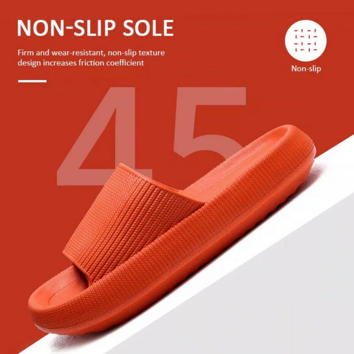 Ultra-Soft Pillow Slides EVA Slippers for Indoor Outdoor Use – Thick Anti-Slip Sole - Black 36-37