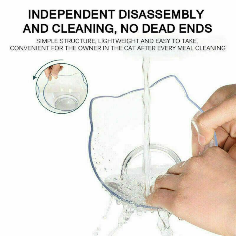 Double Cat Bowl Pet Bowls Stand Dog Elevated Feeder Food Water Raised Lifted Au - Black+Black