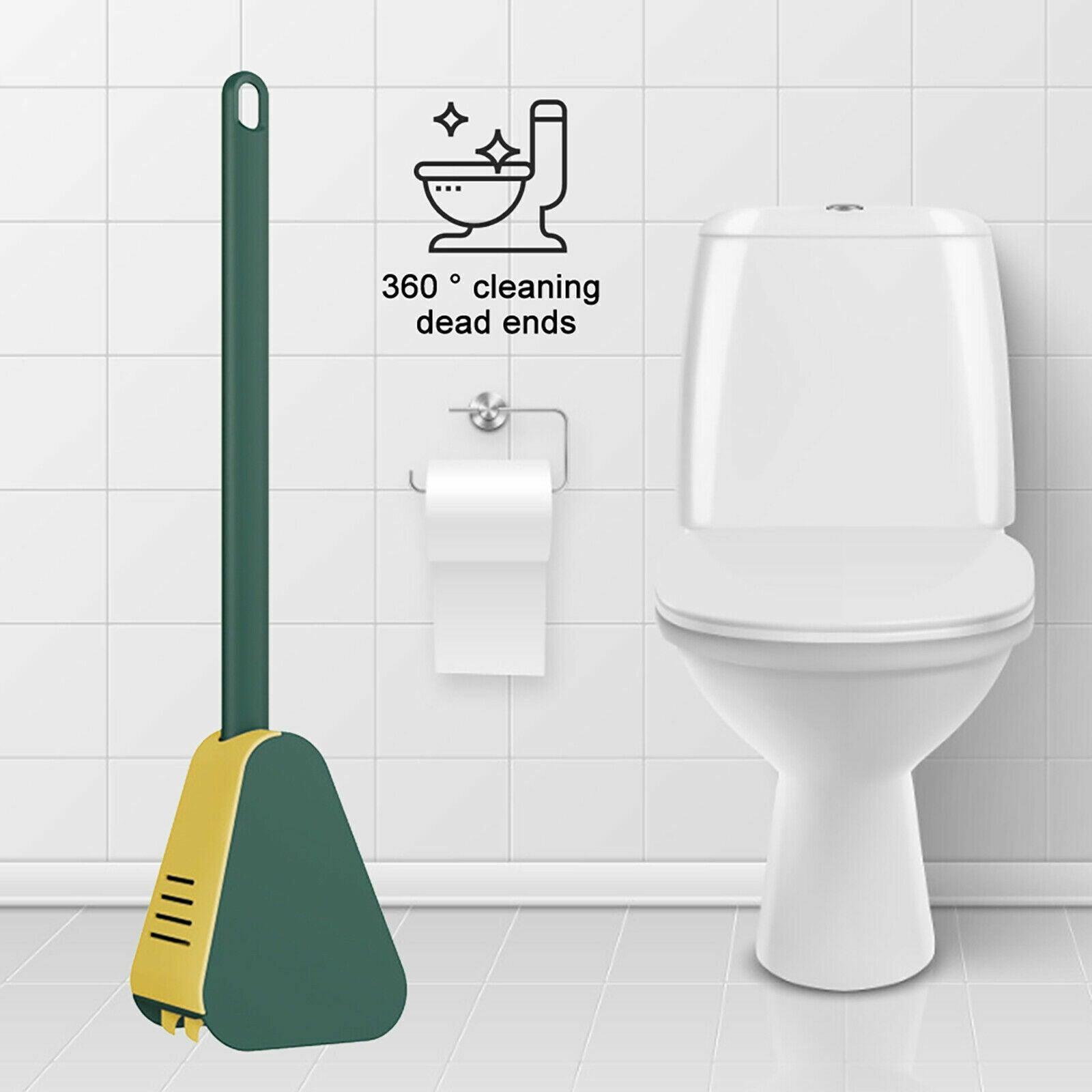 Golf Toilet Brush Long-Handled Toilet Brush Wall-Mounted Silicone Toilet Brush - Blue