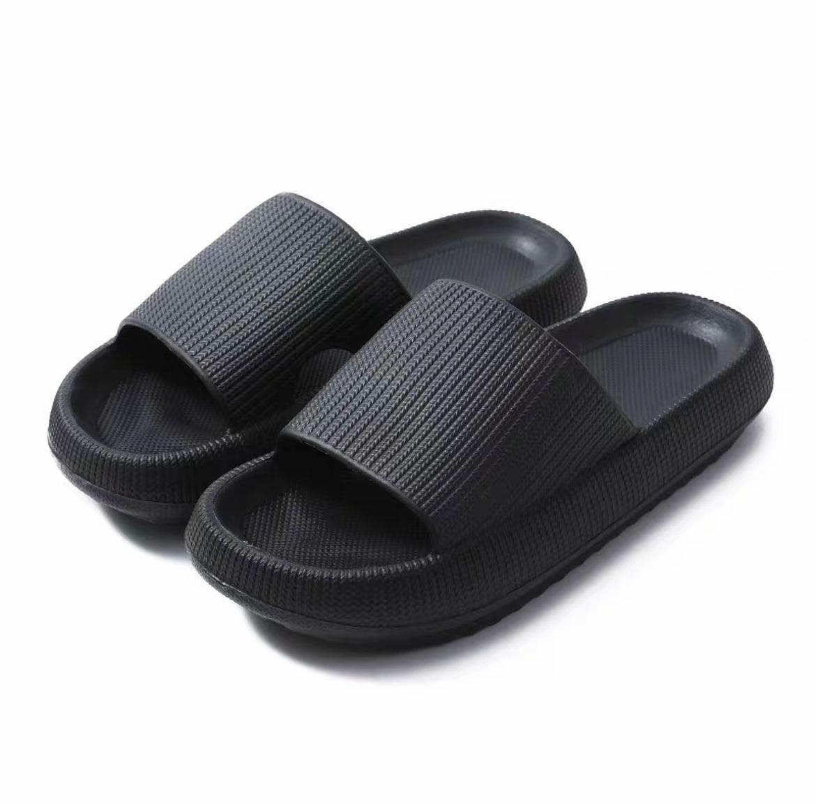 Ultra-Soft Pillow Slides EVA Slippers for Indoor Outdoor Use – Thick Anti-Slip Sole - Blue 44-45