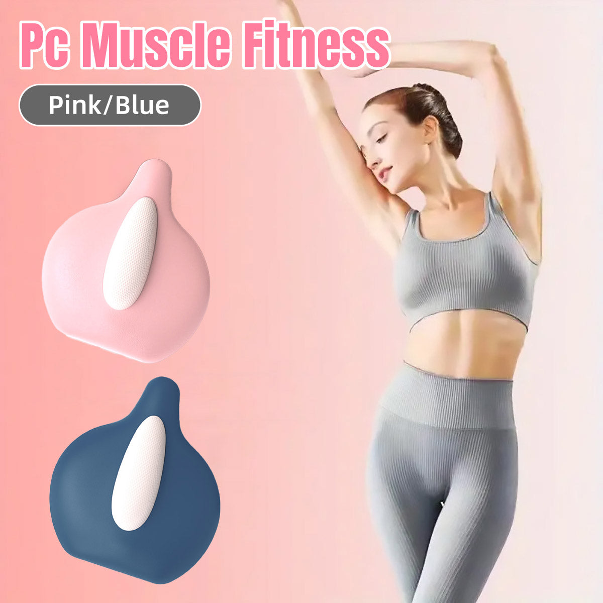 Hip and Inner Thigh Squeeze Trainer Compact Fitness Tool for Home Workouts - Pink