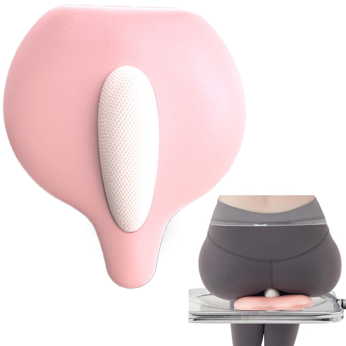 Hip and Inner Thigh Squeeze Trainer Compact Fitness Tool for Home Workouts - Pink