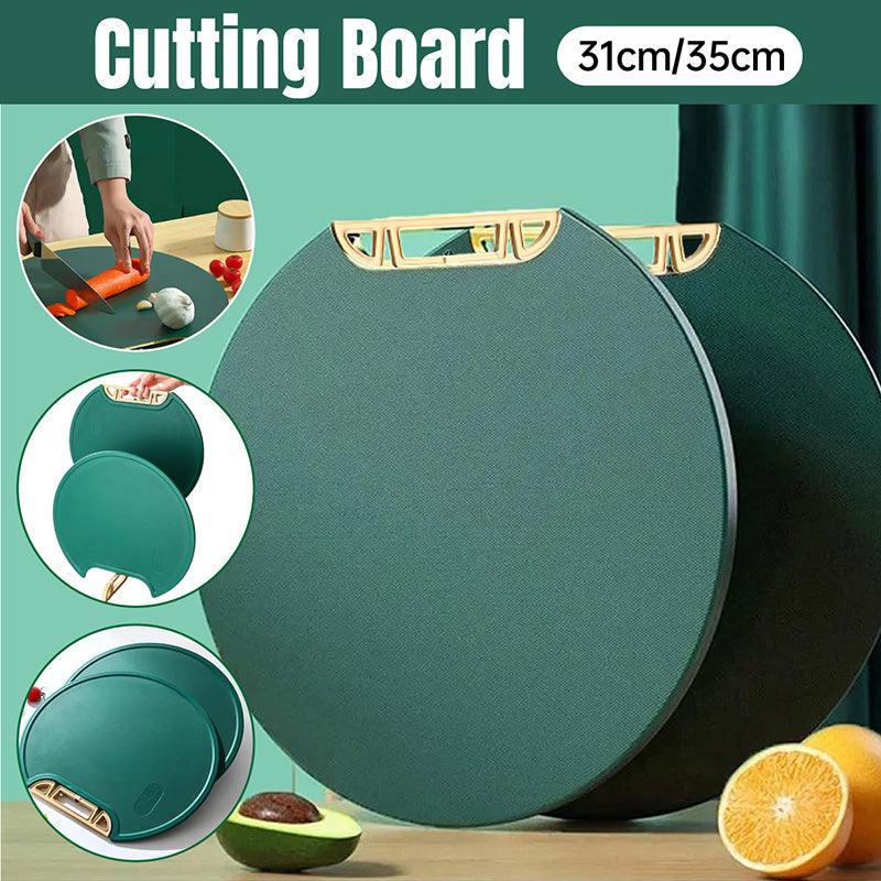 Round Green Plastic Kitchen Chopping Board Household Food Cutting Board Tool - 35cm