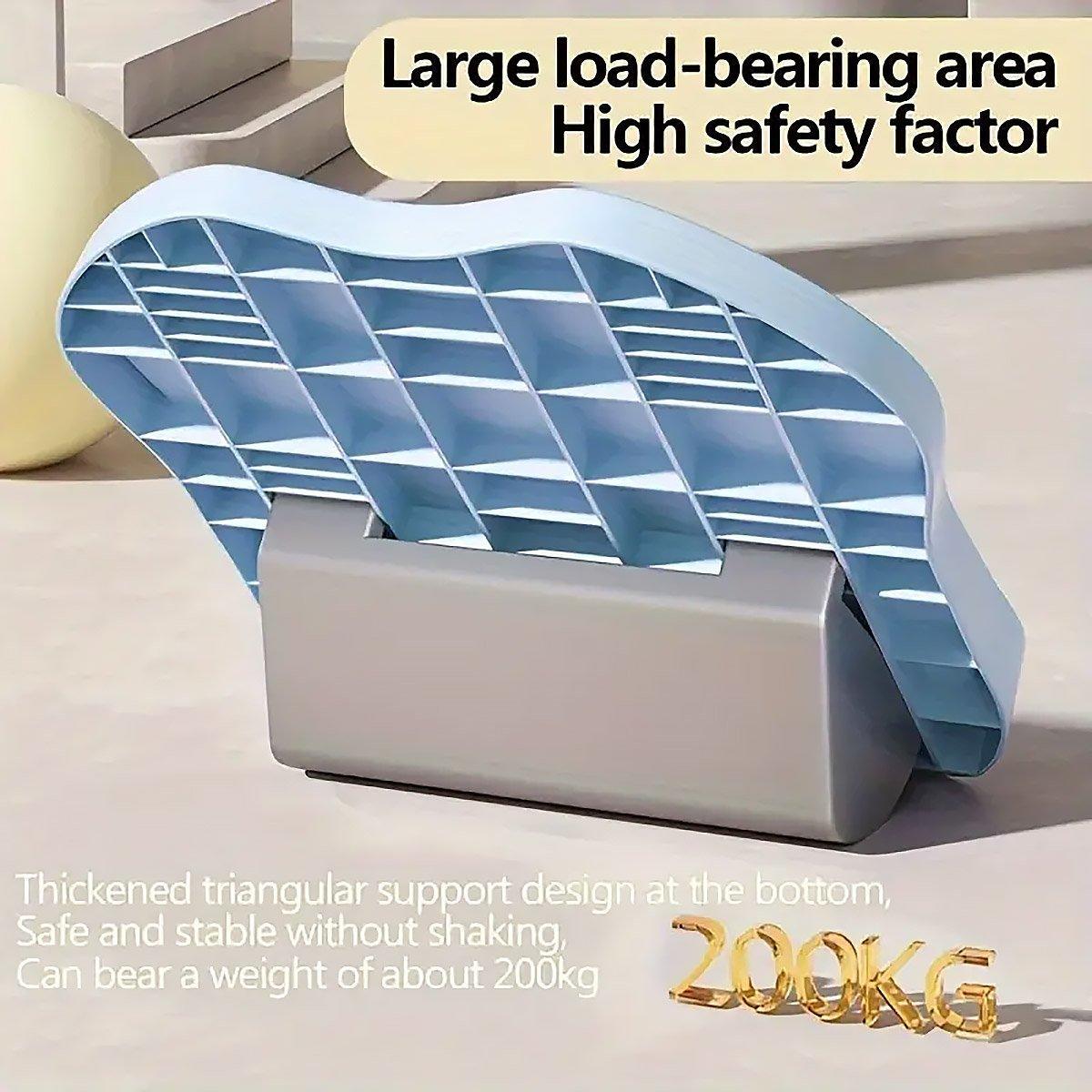 Portable Folding Stretch Board Fitness Pedal Slant Calf Ligament Trainer Tool - Blue