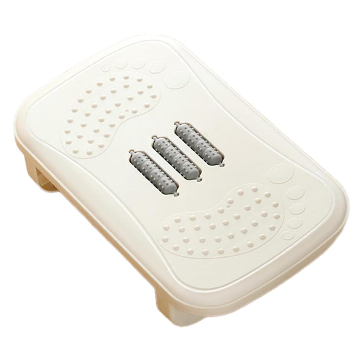 Ergonomic Office Footrest Adjustable Under Desk Stool Anti Fatigue Foot Support - Khaki