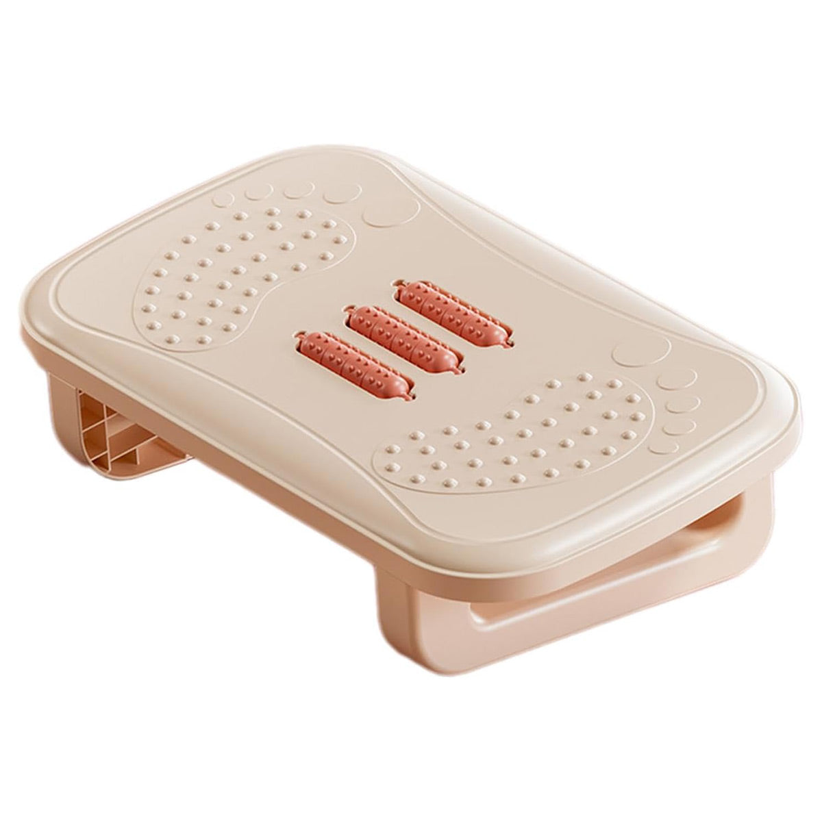 Ergonomic Office Footrest Adjustable Under Desk Stool Anti Fatigue Foot Support - Khaki