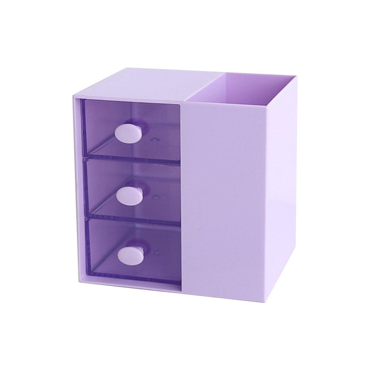 2IN1 Pumping Pen Container Storage Box Cosmetic Drawer Office Organizer Box