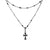Women Fashion Double Layer Cross Pendant Necklace Retro Casual Sweater Chain