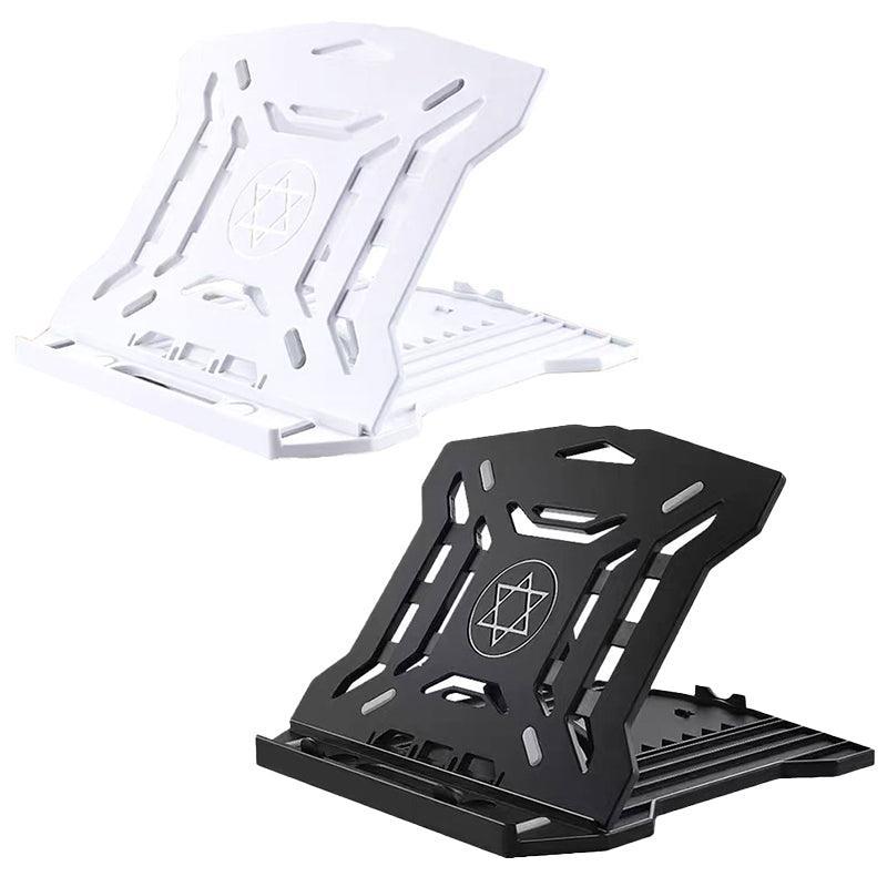 Adjustable Laptop Stand with 360-Degree Base for Desk Riser Home Office Holder - Black