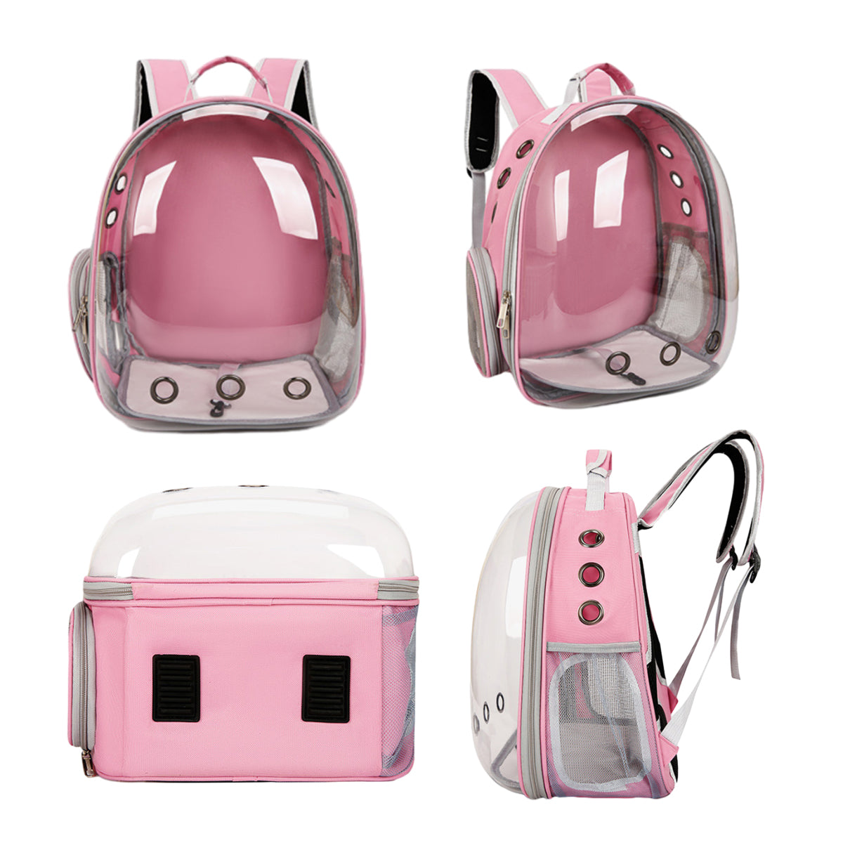 Pet Outdoor Carrier Backpack Cat Dog Puppy Travel Space Capsule Shoulder Bag - Pink