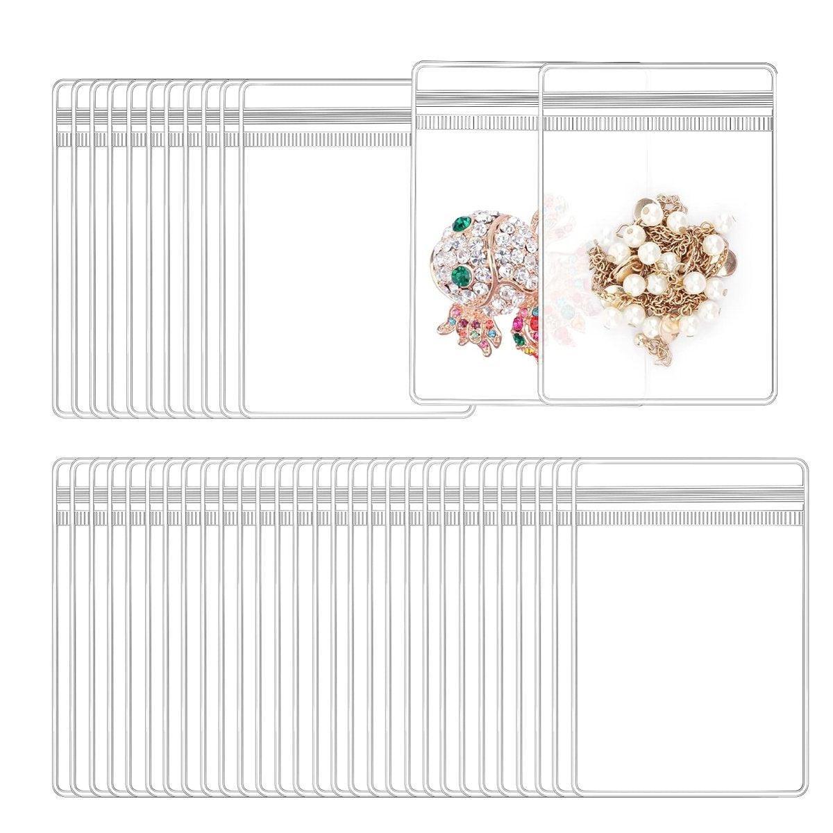 100pcs PVC Self-Sealing Jewelry Bags Anti-Oxidation Storage Dustproof Bags - 10*15cm