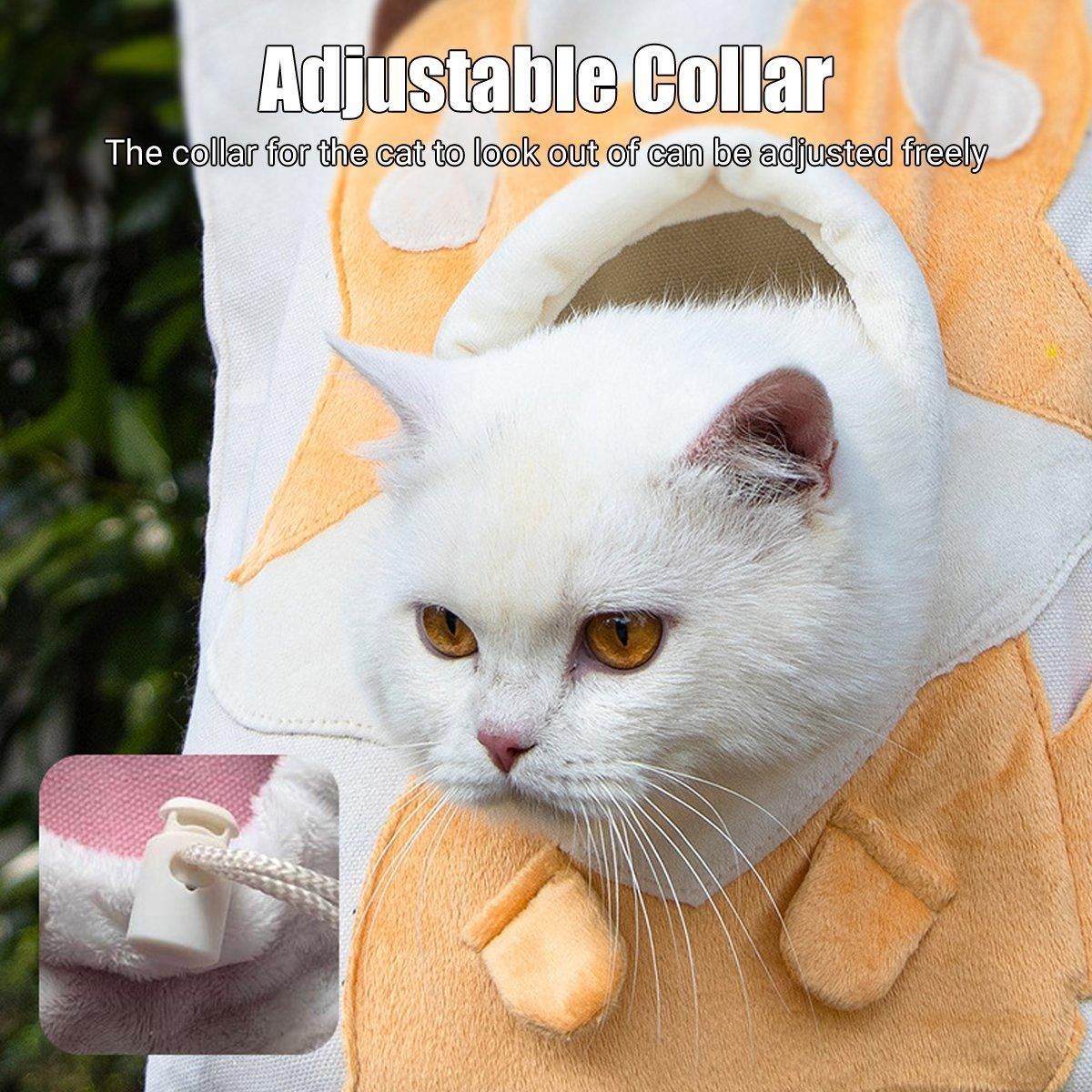 Portable One Shoulder Cat Dog Canvas Bag Breathable Pet Carrier for Travel - Yellow