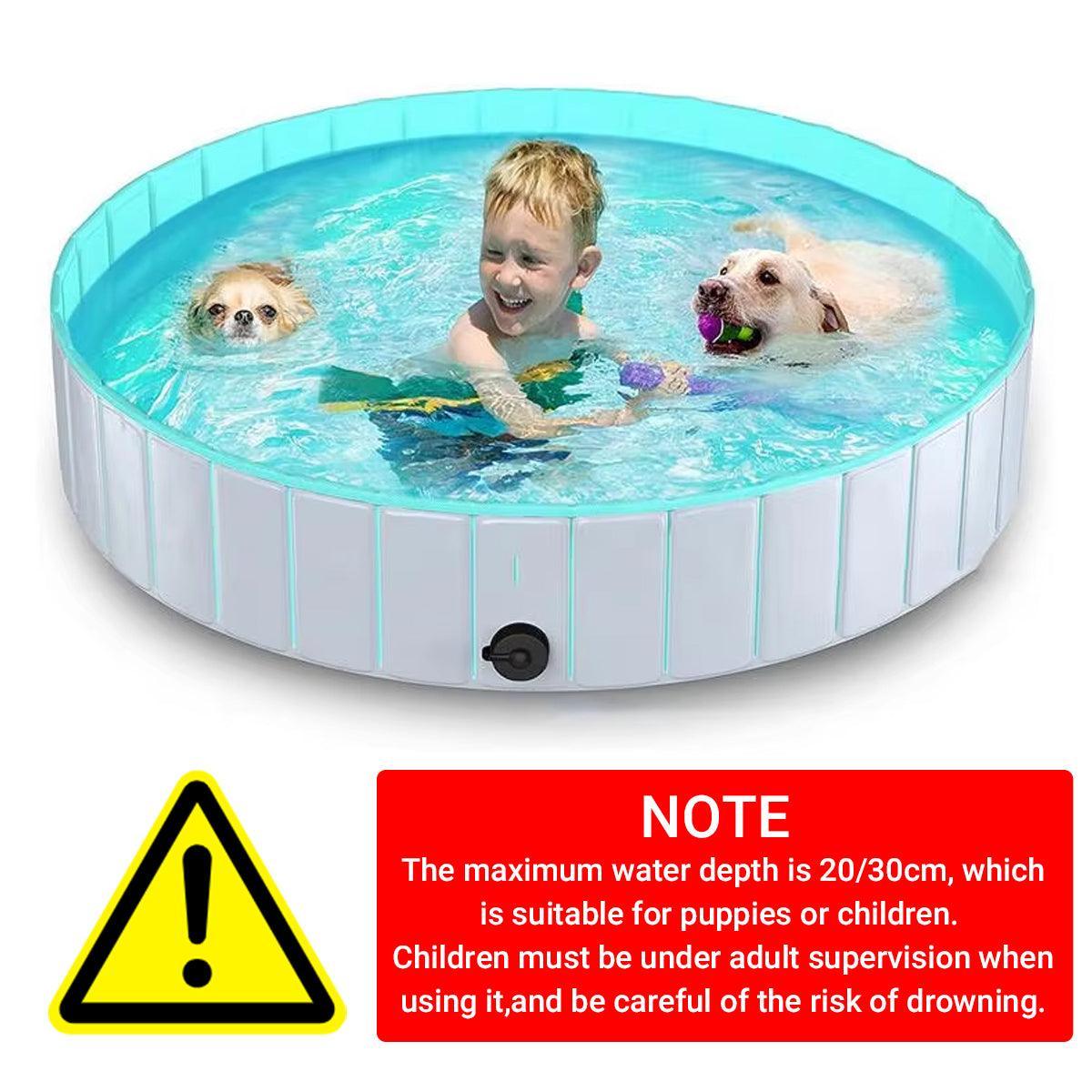 Pet Swimming Pool Foldable Portable Pool for Dogs Outdoor Summer Play - Grey-120x30cm