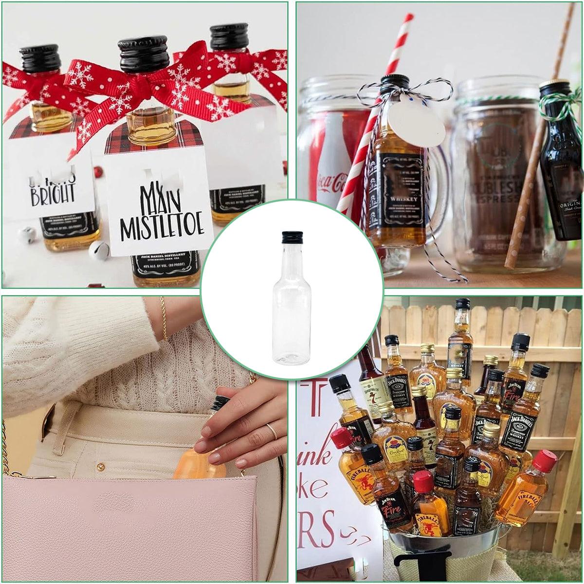 24PCS Small Plastic Wine Bottle Beverage Juice Container Reusable Clear Bottle - 50ML