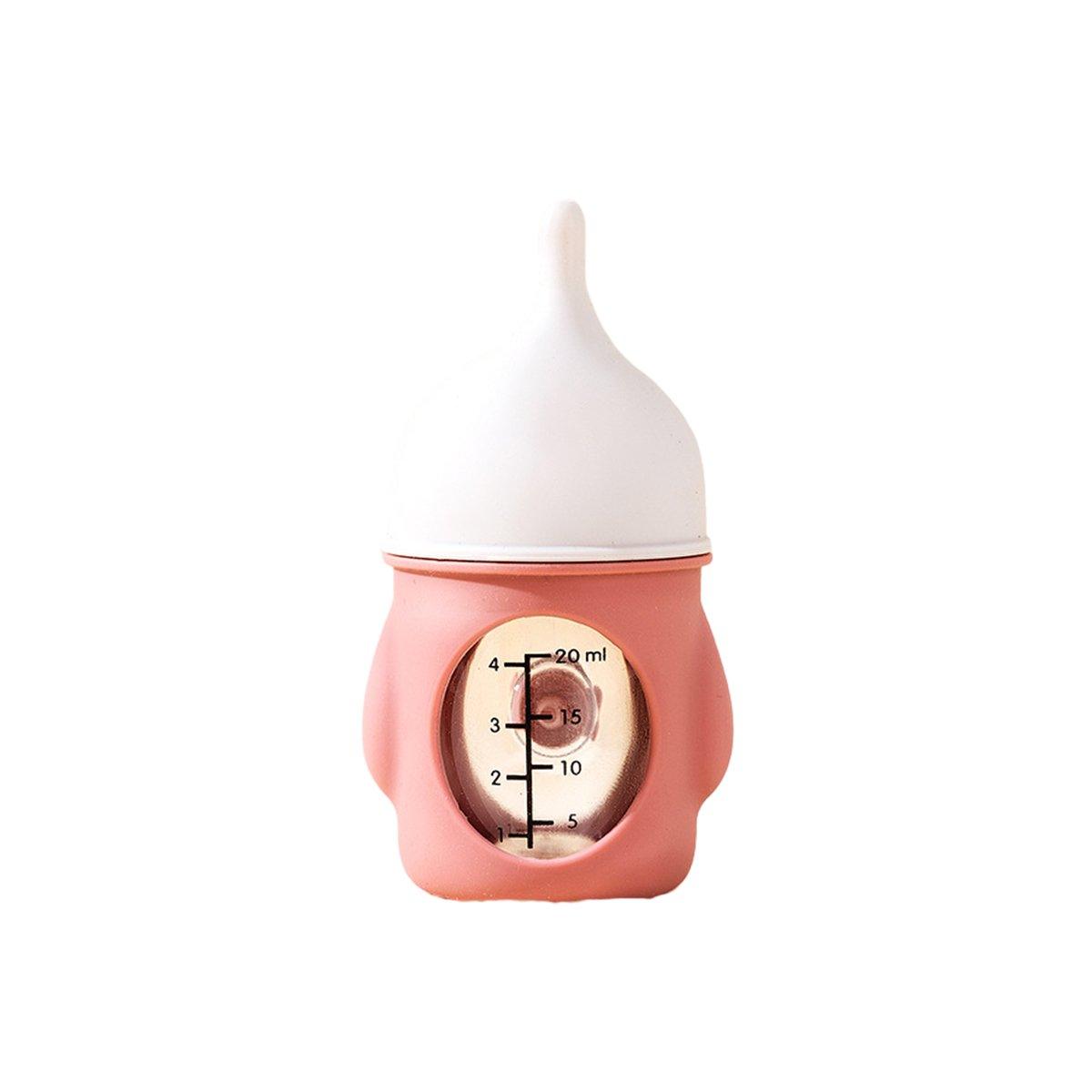 Silicone Pet Milk Feeding Bottle with Scale for Small Puppies and Kittens 20ml 80ml - 20ml-Pink