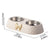 Stainless Steel Double Pet Bowl Non-Slip Anti-Knock Dog Cat Feeder Utensils - Green