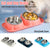 Cat Dog Food Bowl Double Slanted Mouth Feeding Water Dish Raised Pet Bowl Stand - Dark Blue